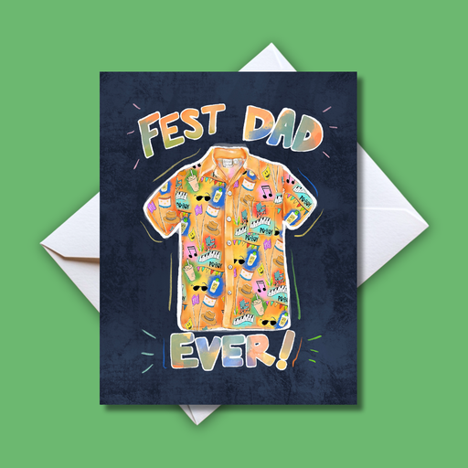 Home Malone Designs Fest Dad Ever Card // Jazz Fest // New Orleans Festivals // Father's Day Card 