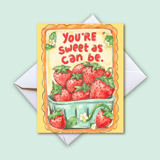 Home Malone Designs You're Sweet As Can Be Louisiana Strawberries Stamp Card // Strawberry Fest // Thank You Card // Any Occasion Greeting Card // Home Malone New Orleans