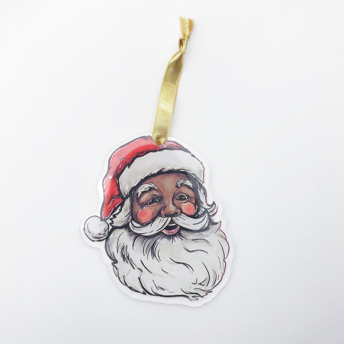 Acrylic Vintage Jolly Santa Ornament