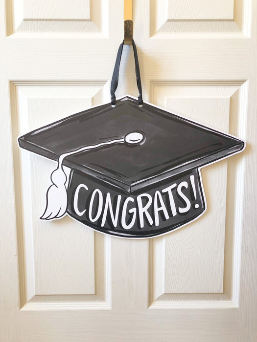 Congrats Graduation Cap Door Hanger