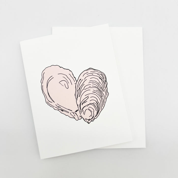 Pink Oyster Heart Card