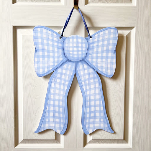 Home Malone Designs Blue Plaid Bow It's A Boy Gender Reveal Party Decor // Cute Coquette Trendy Baby // Made in New Orlenas, Louisiana // Local Art // Baby Registry // Baby Shower Gift Guide