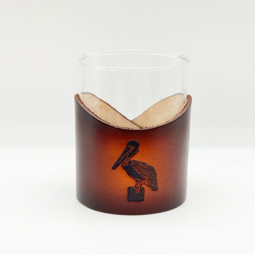 Lindy Leather Pelican Seal Lowball Cocktail Drinking Drinkware  // Groomsmen Gift Ideas // Father's Day Gift Guide // Cocktail Glasses // Made in Georgia