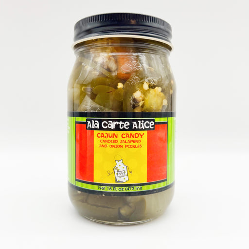 Ala Carte Alice at Home Malone New Orleans Spicy Cajun Candy Jalapeño + Onion pickles - Gifts for Dad - Father's Day Gift Ideas - Pantry Essentials - Serve with Crackers 