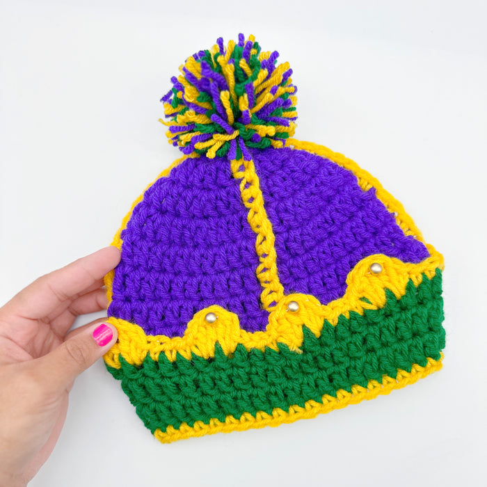 Toddler Mardi Gras Crown Knit Hat