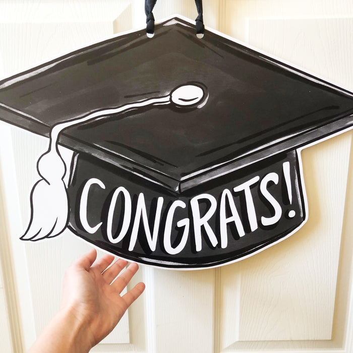 Congrats Graduation Cap Door Hanger