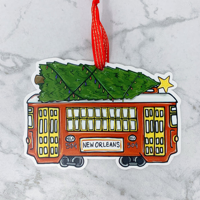 Christmas Streetcar Ornament