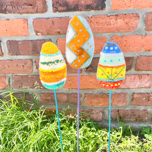 Spring Easter Egg Glass Garden Stake, Mothers Day, Gift for Easter