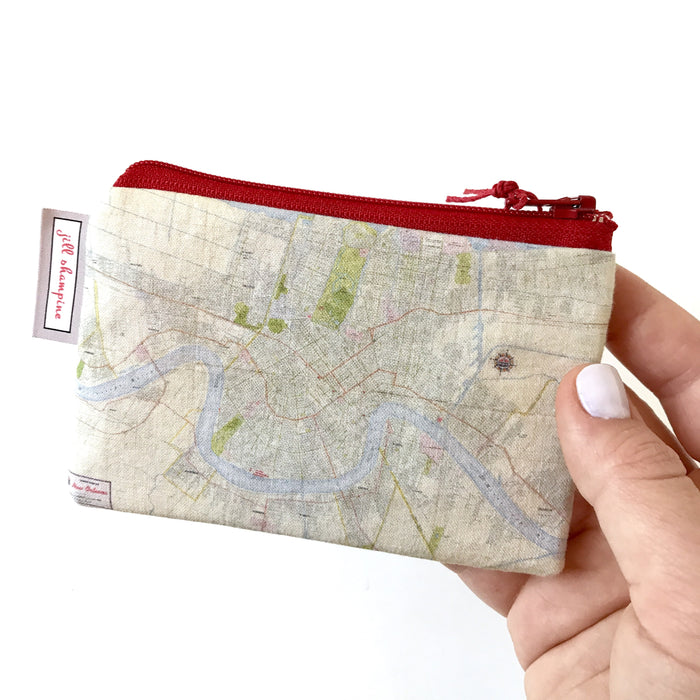 Fabric Zipper Bag: New Orleans Map