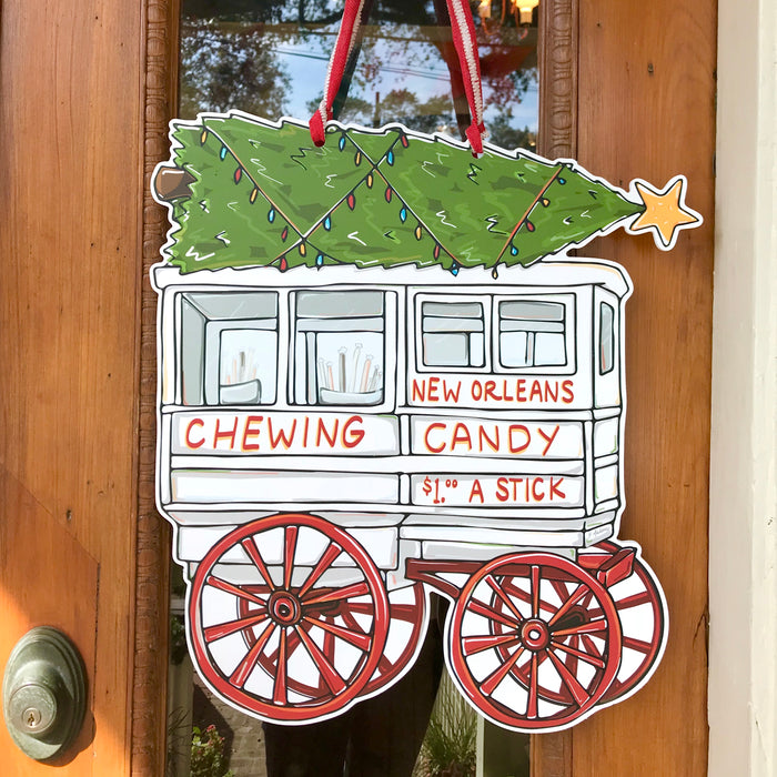 Roman Candy Christmas Door Hanger