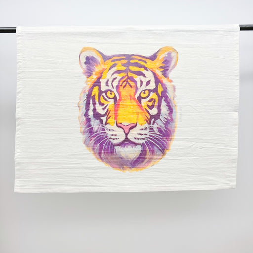LSU Tiger Head, Home Malone, New Orleans Art, Baton Rouge, Louisiana, Kitchen Towel, Bengal Tiger, Party Gift, Christmas Gift, College Football, Alumni and Grad Gift