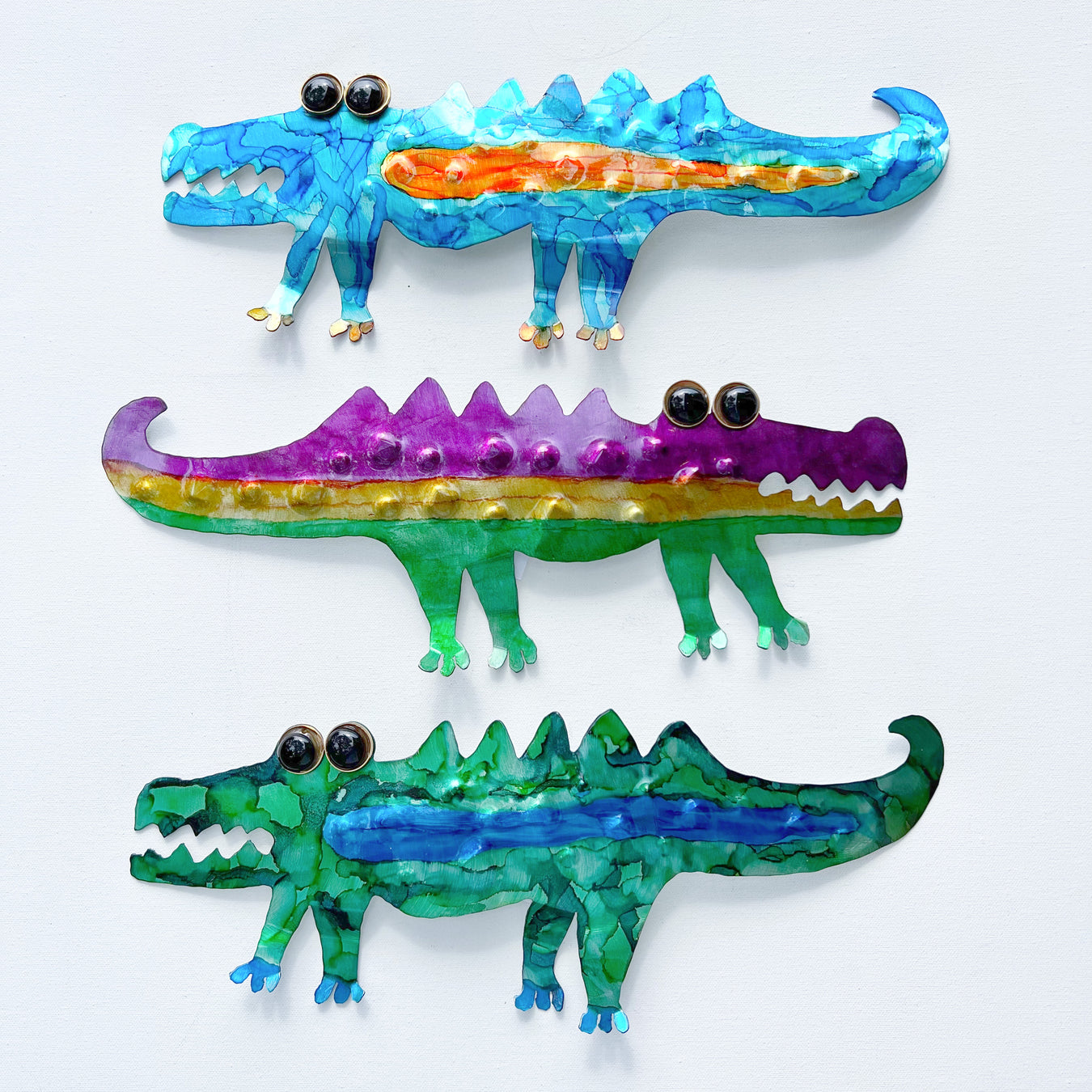 Handmade metal alligator art for affordable gifts in New Orleans