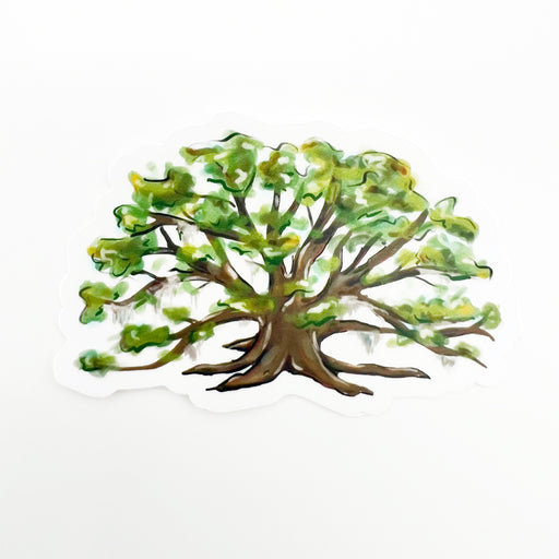 Oak Tree Sticker, Southern Oak, Louisiana, New Orleans, New Orleans art, Home Malone, City Park, NOLA, Summer, Decal, Water Bottle Sticker, Mighty Oak, Moss, Live Oak, Acorn