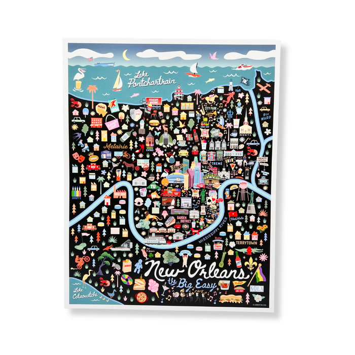 NOLA Map Art Print