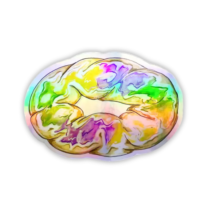 King Cake Holographic Sticker