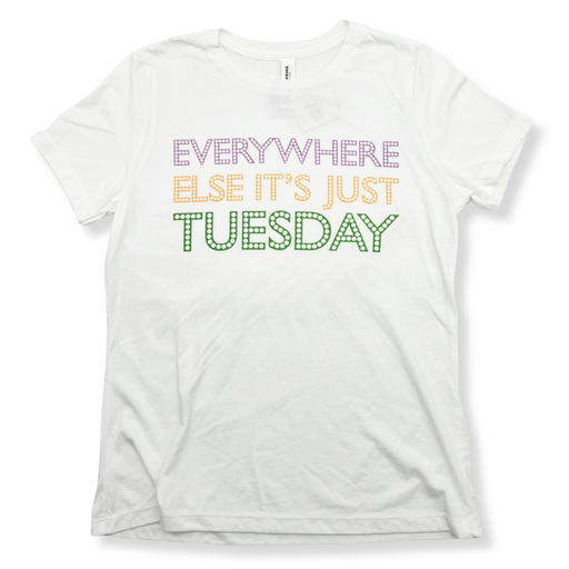 Everywhere else it's just tuesday mardi gras carnival tshirt for women fun beads parades cute t