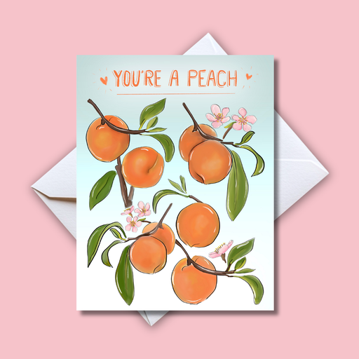 Home Malone Stationery collection // You're a Peach Greeting Card // Cute + Fun Stationery from New Orleans // You're a Peach Greeting Card // Sympathy Stationery for Friends // NOLA