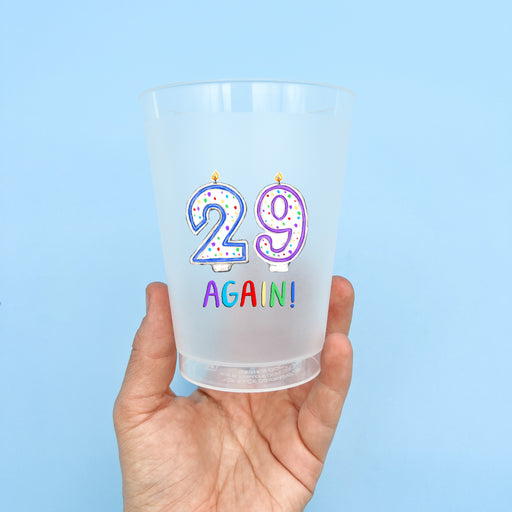 Home Malone 29 Again! Birthday Cake Candles Fun + Cute New Design Set of 6 Cups for Birthday Parties - Bday Gifts for Her - New Orleans, LA