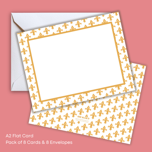 Home Malone Designs Gold Fleur De Lis Set of 8 Notecard // Designed in New Orleans Made in USA