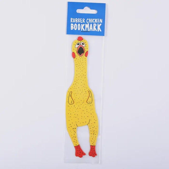 Yellow Rubber Squeaky Chicken Toy Bookmark Funny Unique Gift Ideas at Home Malone NOLA