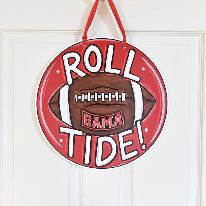 Alabama Roll Tide Football PVC Door Hanger Red and White Holiday Gift Ideas 