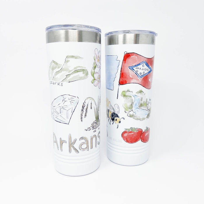 Arkansas Icons Skinny Tumbler 22oz