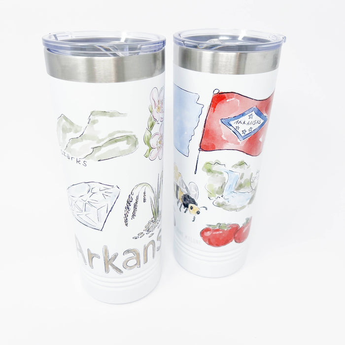 Arkansas Icons Skinny Tumbler 22oz