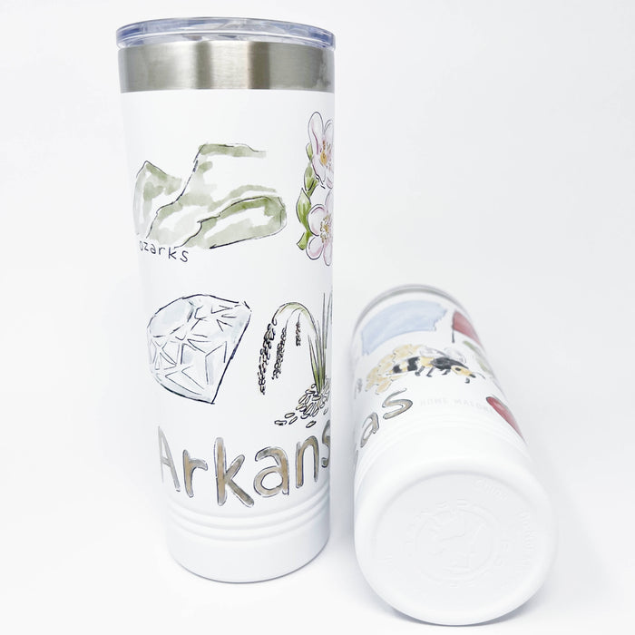 Arkansas Icons Skinny Tumbler 22oz