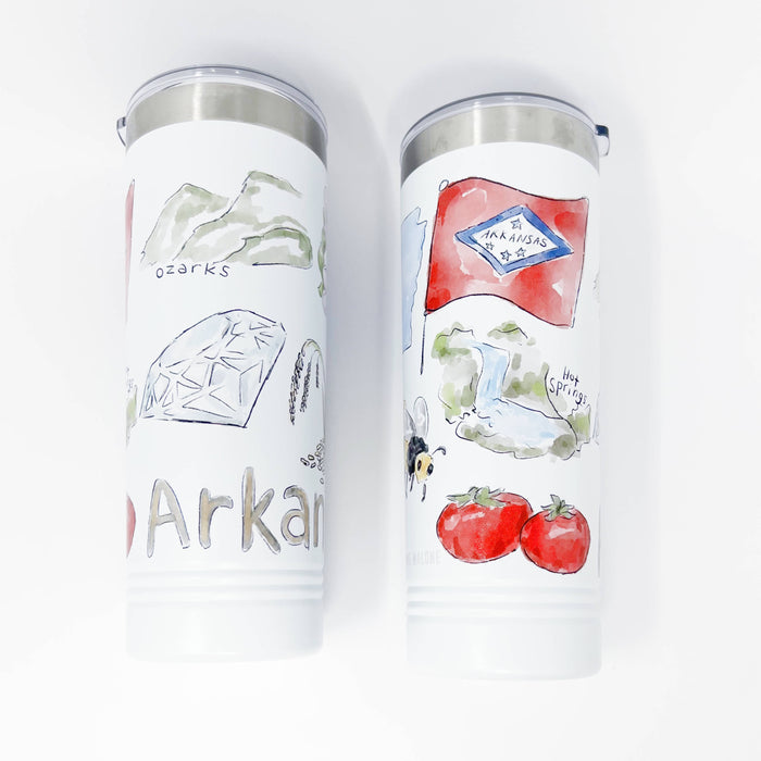 Arkansas Icons Skinny Tumbler 22oz