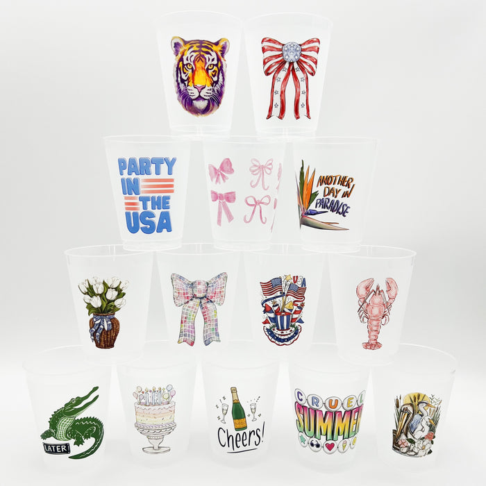 Pink Bows Party Cup Set