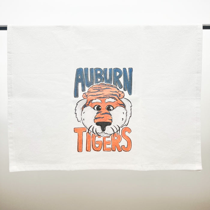 University of Auburn Alabama Tigers War Eagle Navy and Orange Tea Towel