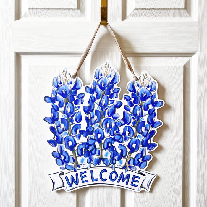 Bluebonnet Texas State Flower Door Hanger, Spring Time, Summer Time, State Flower, Local Artist, Welcome Flower, NOLA