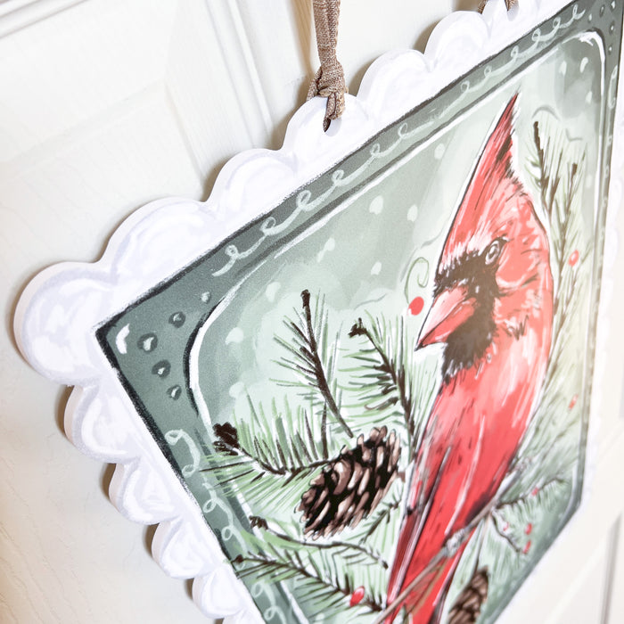 Red Cardinal Stamp Door Hanger