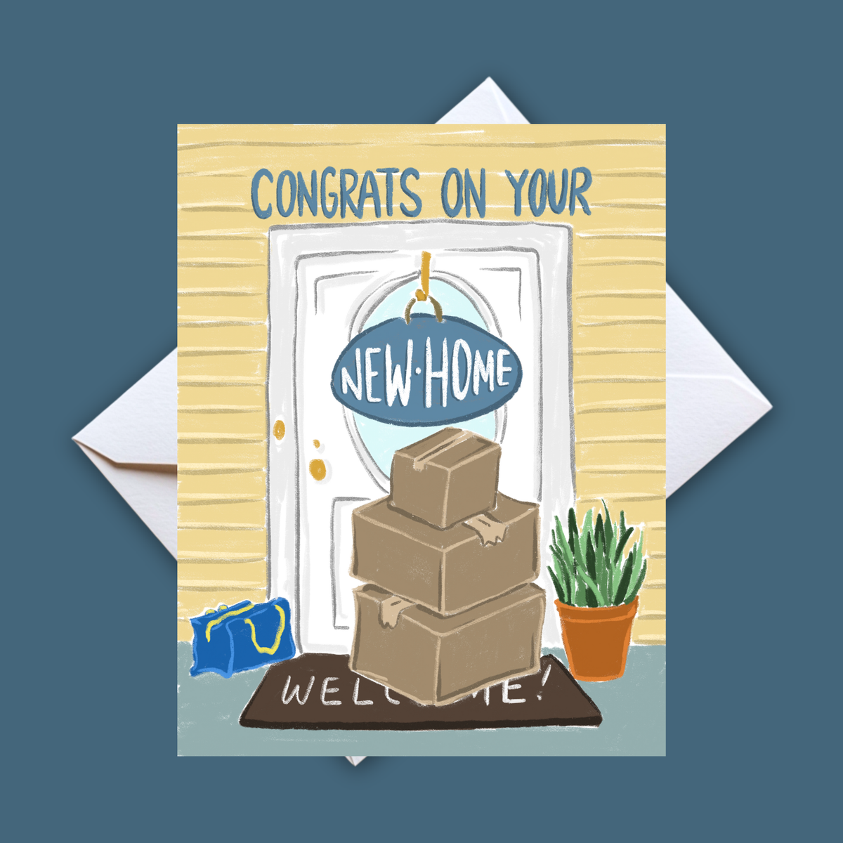 Home Malone Congrats New Home Card - Happy Housewarming Greeting Card ...