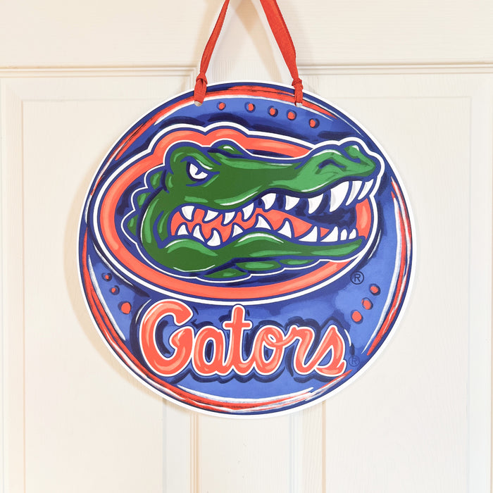 University of Florida FL Gators Blue and Orange Football Holiday Gift Ideas PVC Door Hanger