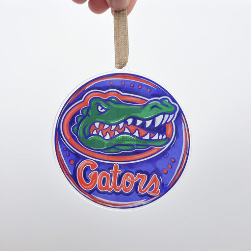 University of Florida FL Gators Blue and Orange Football Holiday Gift Ideas Acrylic Ornament