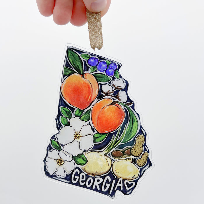 Acrylic Georgia State Favorites Ornament *ONLINE EXCLUSIVE*