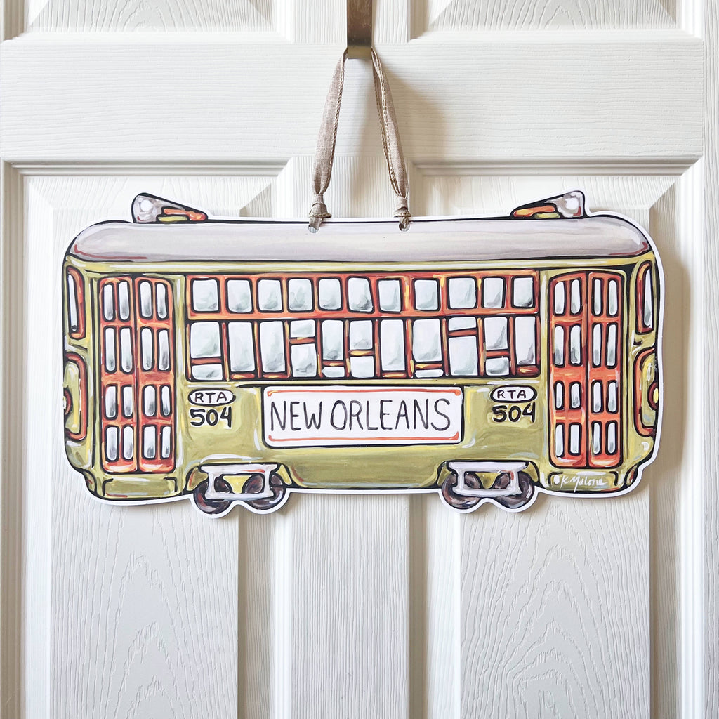 Green Streetcar Door Hanger