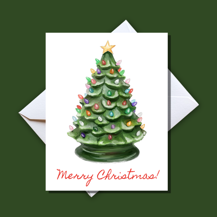 Merry Christmas Vintage Tree Card