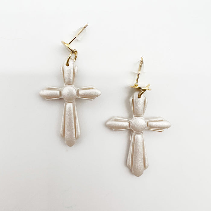 Cross Clay Earrings