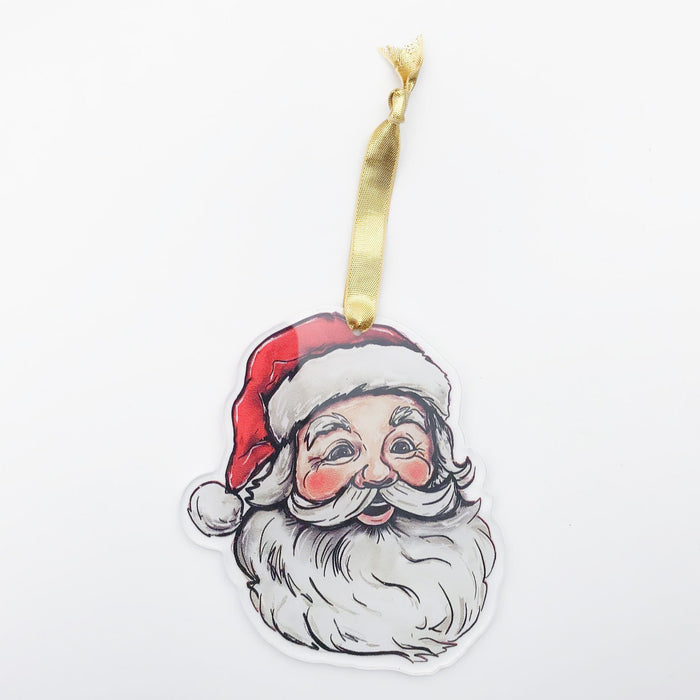 Acrylic Vintage Jolly Santa Ornament