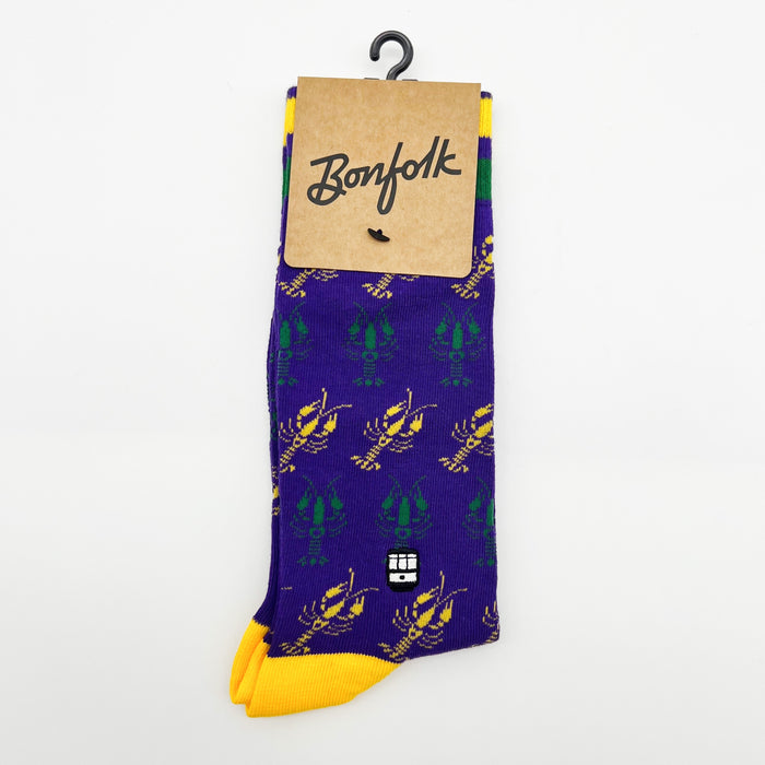 Bonfolk - Crawfish Mardi Gras Socks