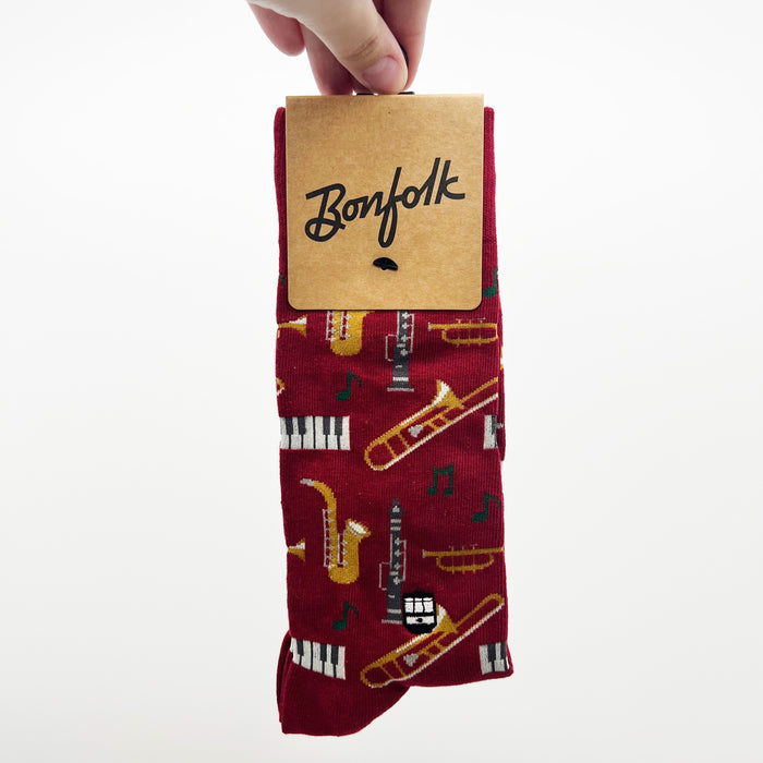 Bonfolk - Maroon Jazz Socks