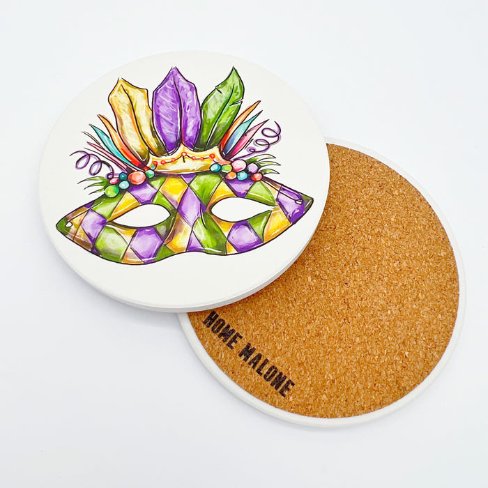 Carnival Mask Round Coaster