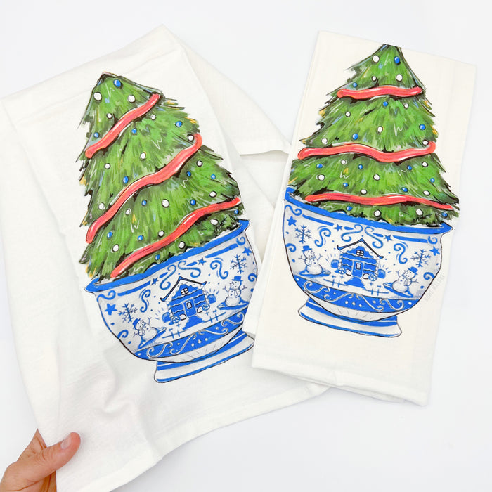 Chinoiserie Christmas Tree Towel
