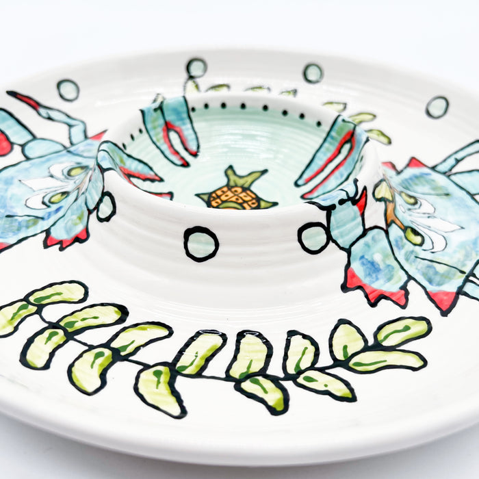 Blue Crab Chip & Dip Tray