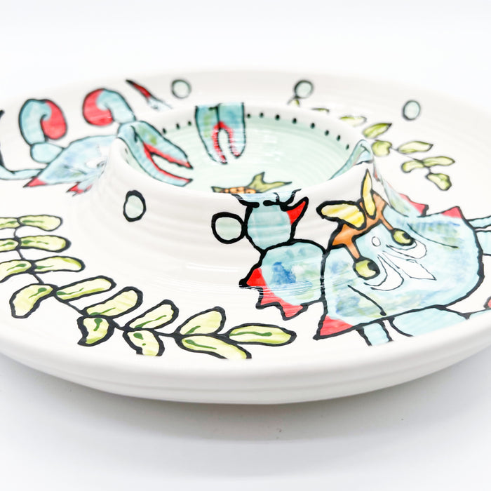 Blue Crab Chip & Dip Tray