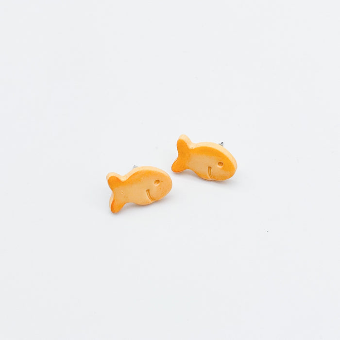 Cheddar Goldfish Stud Earrings