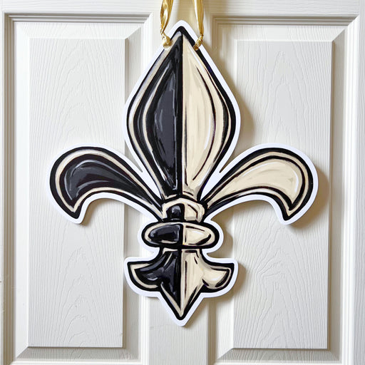 fleur de lis plant hanger Saints Fleur De Lis Door Hanger — Home Malone