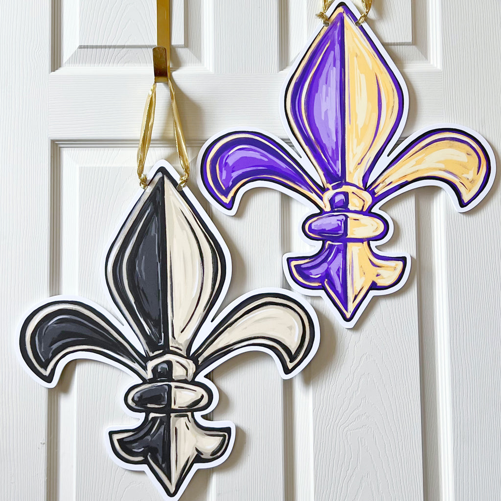 Double Sided FDL Door Hanger: Purple & Gold / Saints